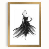 Abstract figurative art frame with a gold mat, showcasing a contemporary design that enhances modern decor. Ideal for living spaces or art enthusiasts.