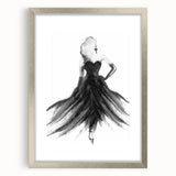 Abstract figurative frame with a silver mat showcasing modern art, designed for elegant home decor, perfect for enhancing living spaces or galleries.