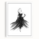 Abstract figurative frame with a white mat, showcasing a modern artwork in an elegant front view, perfect for contemporary home decor.