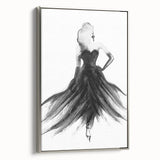 Abstract figurative art piece framed in silver, showcasing dynamic shapes and vibrant colors, perfect for modern decor in living spaces or galleries.