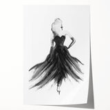 Abstract figurative rolled print showcasing vibrant colors and dynamic shapes, perfect for modern home decor, presented in a protective cardboard tube.