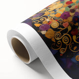 Abstract floral wall art on rolled canvas showcases vibrant colors of pink, blue, and green, perfect for modern home decor. Ideal for adding a touch of elegance to any room.