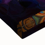 Colorful abstract floral wall art on stretched canvas, showcasing intricate patterns and vibrant hues, ideal for modern home decor and artistic spaces.