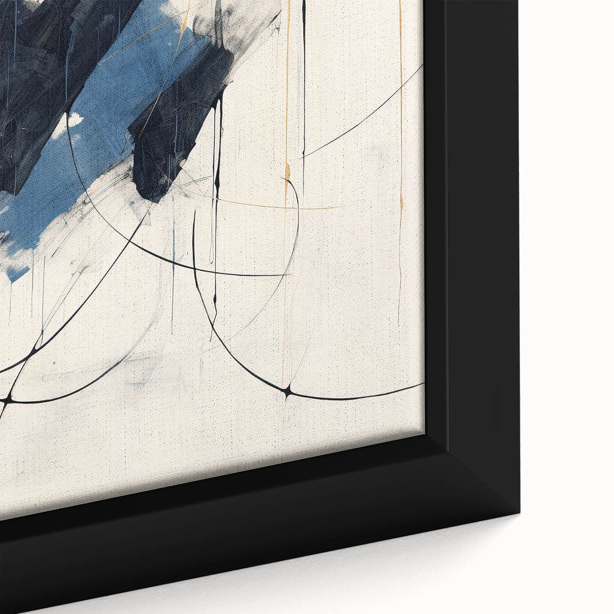 Close-up of a framed abstract minimalist wall art canvas featuring soft pastel colors and geometric shapes, perfect for modern home decor and artistic expression.