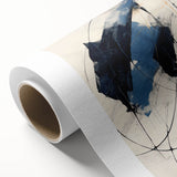 Abstract minimalist wall art on rolled canvas, showcasing soft pastel colors and geometric shapes, designed to enhance modern home decor aesthetics.