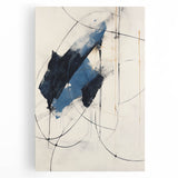 Abstract minimalist wall art on stretched canvas, showcasing soft pastel colors and geometric shapes, perfect for modern home decor and artistic ambiance.