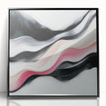 Minimalist Abstract Wall Art – Blush and Black Fluid Waves