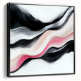 Minimalist Abstract Wall Art – Blush and Black Fluid Waves