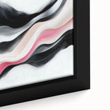 Minimalist Abstract Wall Art – Blush and Black Fluid Waves