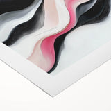 Minimalist Abstract Wall Art – Blush and Black Fluid Waves