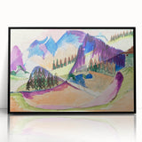 Expressionist Mountain Landscape Wall Art - Abstract Expressionism Print