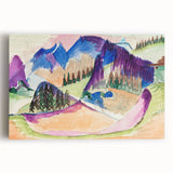 Expressionist Mountain Landscape Wall Art - Abstract Expressionism Print