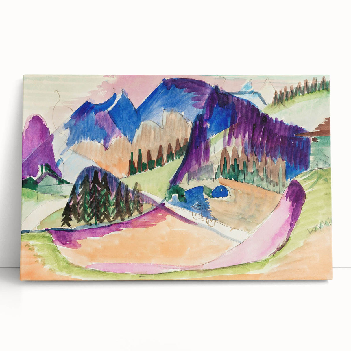 Expressionist Mountain Landscape Wall Art - Abstract Expressionism Print