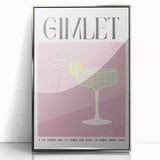 Large art print of a mid-century modernist food and drinks theme in silver frame, suitable for nursery or kitchen decor.
