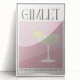 Mid-century modernist art of food and drinks in pastel shades, acrylic framed poster, suitable for nursery wall art.