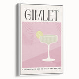 Vintage poster art of assorted beverages in vibrant colors on a large framed canvas, ideal for living room decor.