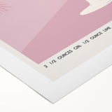 Art deco poster featuring vibrant cocktails and fruit on rolled canvas, ideal for dining room wall art.