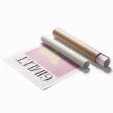 Extra large rolled print featuring a detailed floral design in soft pastel colors.