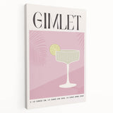 Large canvas print of various colorful cocktails, ideal for kitchen wall art.