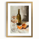 Extra large abstract art print featuring textured fruits in vibrant colors, framed in gold, ideal for living room decor.