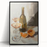 Large abstract wall art featuring assorted fruits in bold, primary colors on a black acrylic framed print.