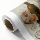 Art Deco style poster featuring assorted fruits in vibrant colors on rolled canvas, ideal for nursery wall art.