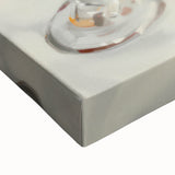 Large art featuring a black and white landscape painting of fruits on stretched canvas, suitable for bedroom decor.