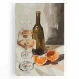 Black and white still-life canvas featuring assorted fruits, ideal for kitchen wall art.