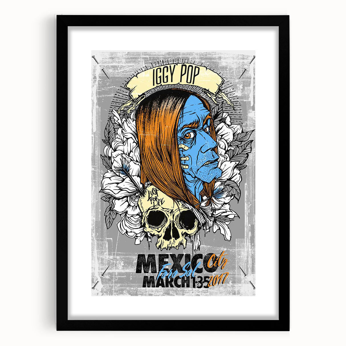 Iggy Pop Retro Wall Art – Vintage Mexico City Concert 2017 Print