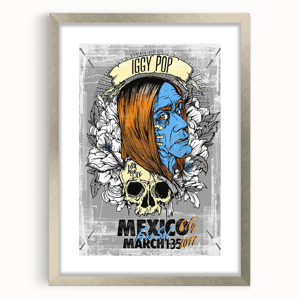 Iggy Pop Retro Wall Art – Vintage Mexico City Concert 2017 Print