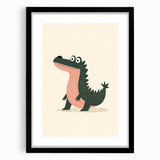 Kids Room Art Prints – Playful Crocodile Illustration for Nursery