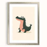 Kids Room Art Prints – Playful Crocodile Illustration for Nursery