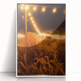 Art deco poster depicting an autumnal scene in muted orange and brown tones, framed acrylic, ideal for nursery wall decor.