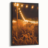 Black and white framed canvas depicting a vintage landscape scene, ideal for bedroom wall art.