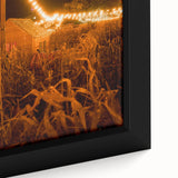 Extra large framed canvas featuring textured, colorful art of autumn trees in a park, ideal for living room decor.