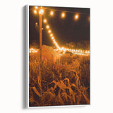 Vintage poster art of an autumnal scene in vibrant hues on a framed canvas, suitable for large living room walls.