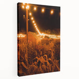 Large canvas print featuring a fall-themed landscape in warm orange and red tones, ideal for kitchen wall art.