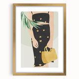 Abstract figurative frame with gold matting, showcasing an elegant design that adds a touch of sophistication to any decor. Perfect for modern art enthusiasts.