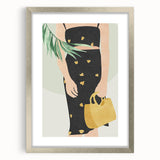 Abstract figurative art framed in silver with a mat, showcasing a modern design suitable for contemporary home decor, enhancing aesthetic appeal and style.