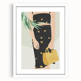 Abstract figurative art frame with a white mat, showcasing vibrant colors and dynamic shapes, ideal for enhancing modern home decor and artistic spaces.