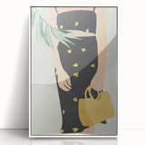 Framed abstract figurative wall art in white acrylic, showcasing vibrant colors and dynamic shapes, perfect for modern home decor or office spaces.