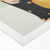 Abstract figurative art canvas print showcasing vibrant colors and dynamic shapes, elegantly rolled and ready for display, perfect for modern home decor.