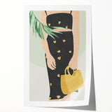 Abstract figurative rolled print showcasing vibrant colors and dynamic shapes, ideal for modern decor, rolled securely in a protective tube for shipping.