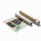 Abstract figurative rolled print showcasing vibrant colors and dynamic shapes, ideal for modern decor. Packaged securely in a sturdy cardboard tube for safe delivery.