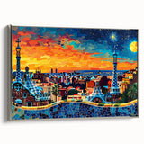 Framed abstract landscape wall art featuring soft hues of blue and silver, showcasing a modern design with a sleek side view, perfect for contemporary decor.