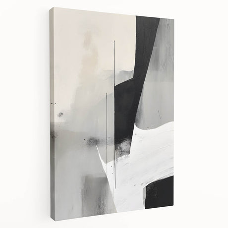 Abstract minimalist wall art on stretched canvas, showcasing soft pastel colors and geometric shapes, ideal for modern home decor and interior design.