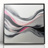 Abstract Art Prints – Fuchsia and Blush Fluid Wave Movement
