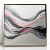 Abstract Art Prints – Fuchsia and Blush Fluid Wave Movement