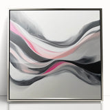Abstract Art Prints – Fuchsia and Blush Fluid Wave Movement