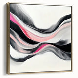 Abstract Art Prints – Fuchsia and Blush Fluid Wave Movement